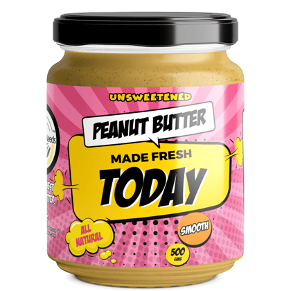 Natural Peanut Butter - Unsweetened, Smooth (500gms) - Made Fresh on Day of Order Natural Peanut Butter - Unsweetened, Smooth (500gms) - Made Fresh on Day of Order