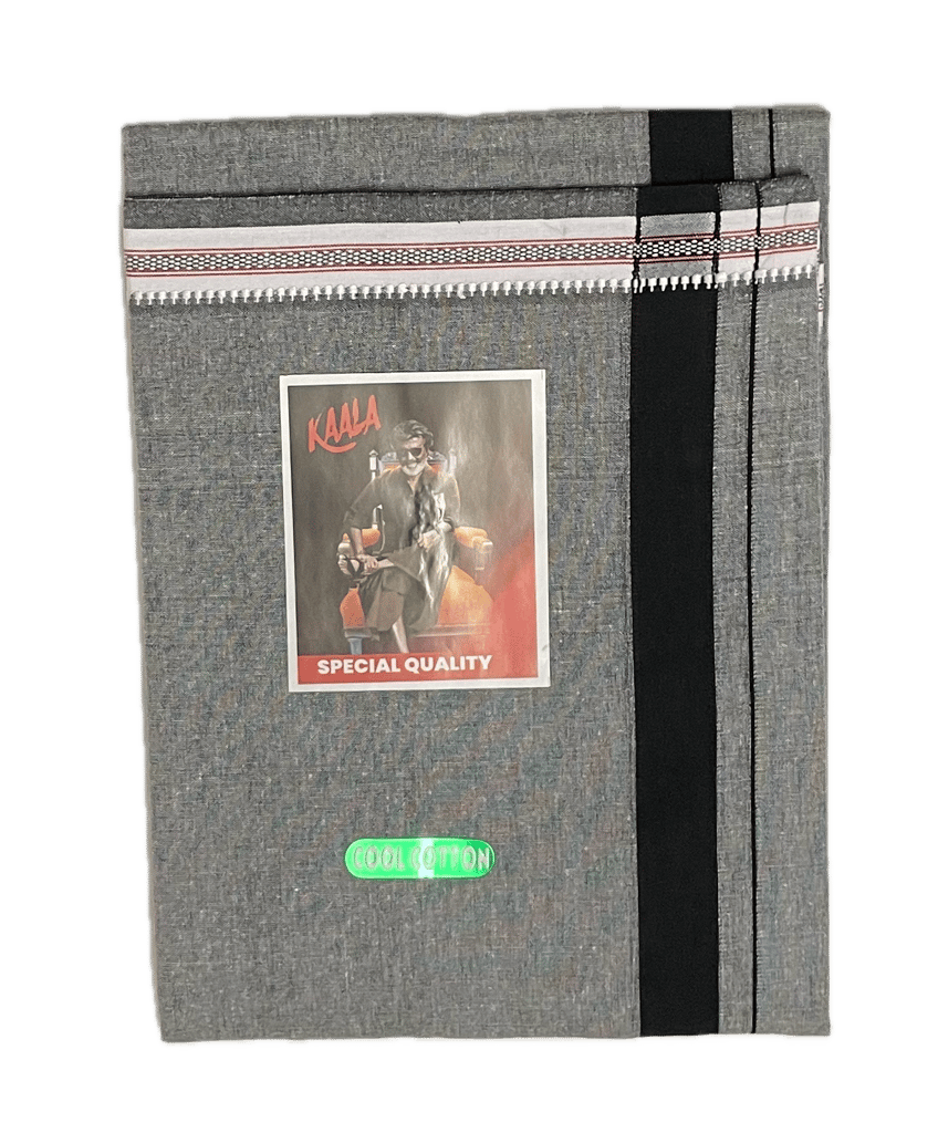 Cool Cotton Fancy Dhothi - KALA (2m) Dhoti / Mundu