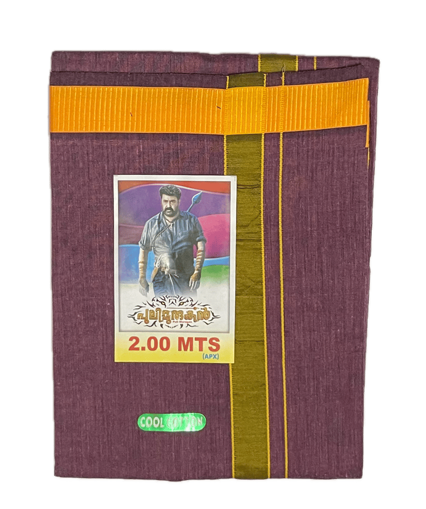 Colour Dhothies with Rich Silk Border - Cool Cotton 2mtrs - Dhoti - Mundu