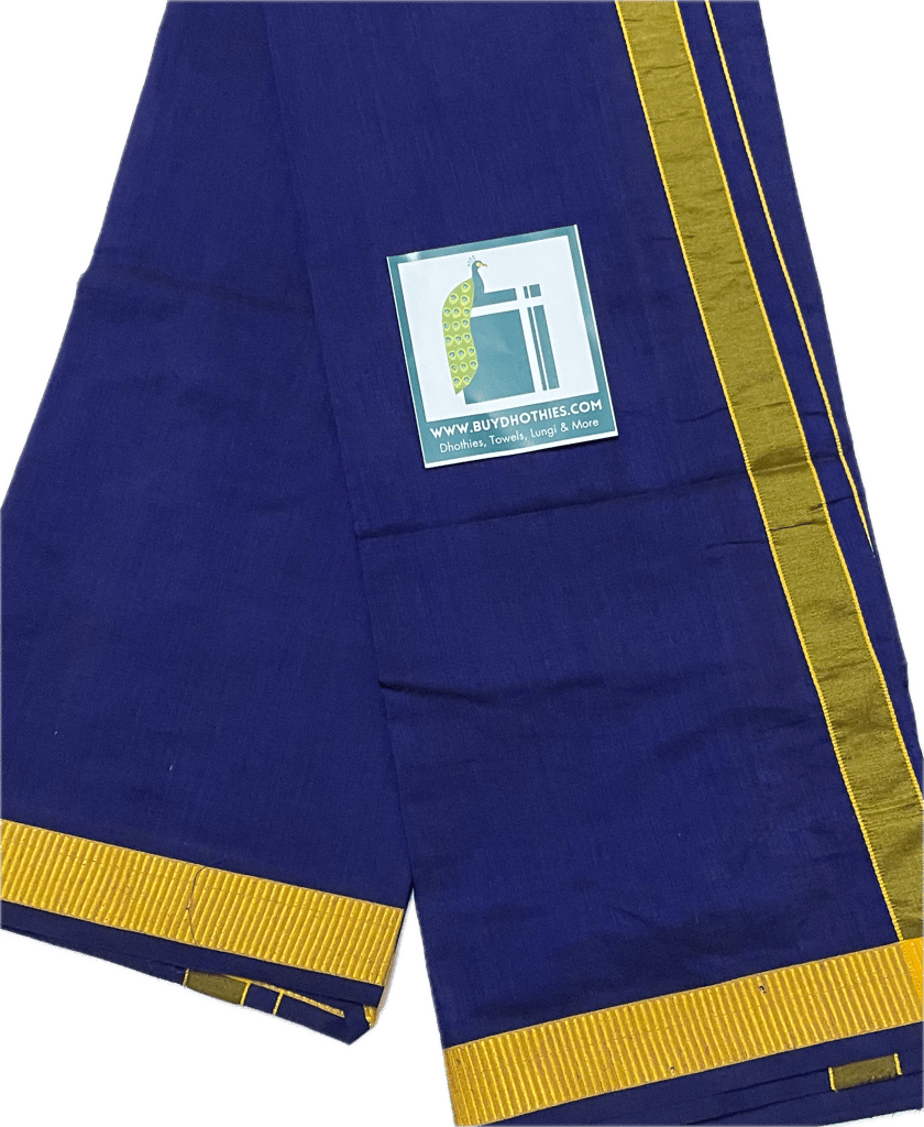 Colour Dhothies with Rich Silk Border - Cool Cotton 2mtrs - Dhoti - Mundu