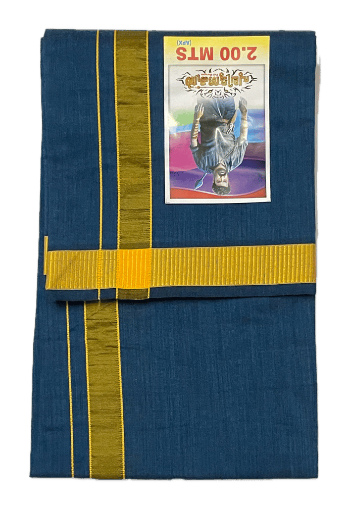 Colour Dhothies with Rich Silk Border - Cool Cotton 2mtrs - Dhoti - Mundu