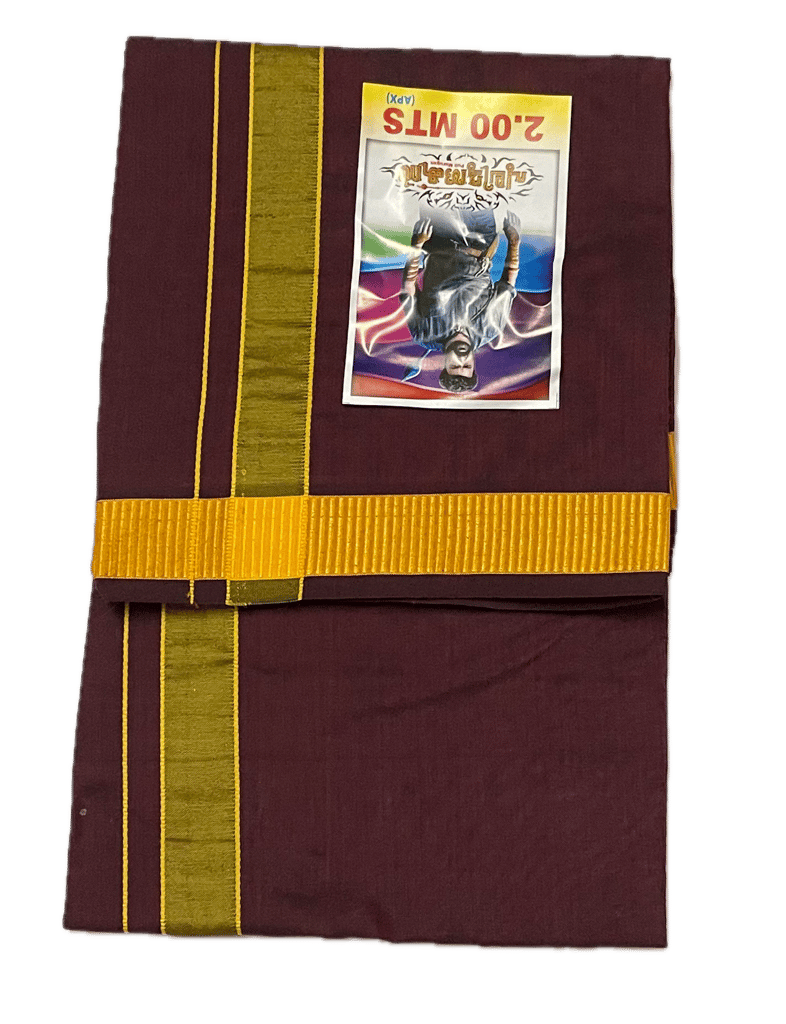 Colour Dhothies with Rich Silk Border - Cool Cotton 2mtrs - Dhoti - Mundu