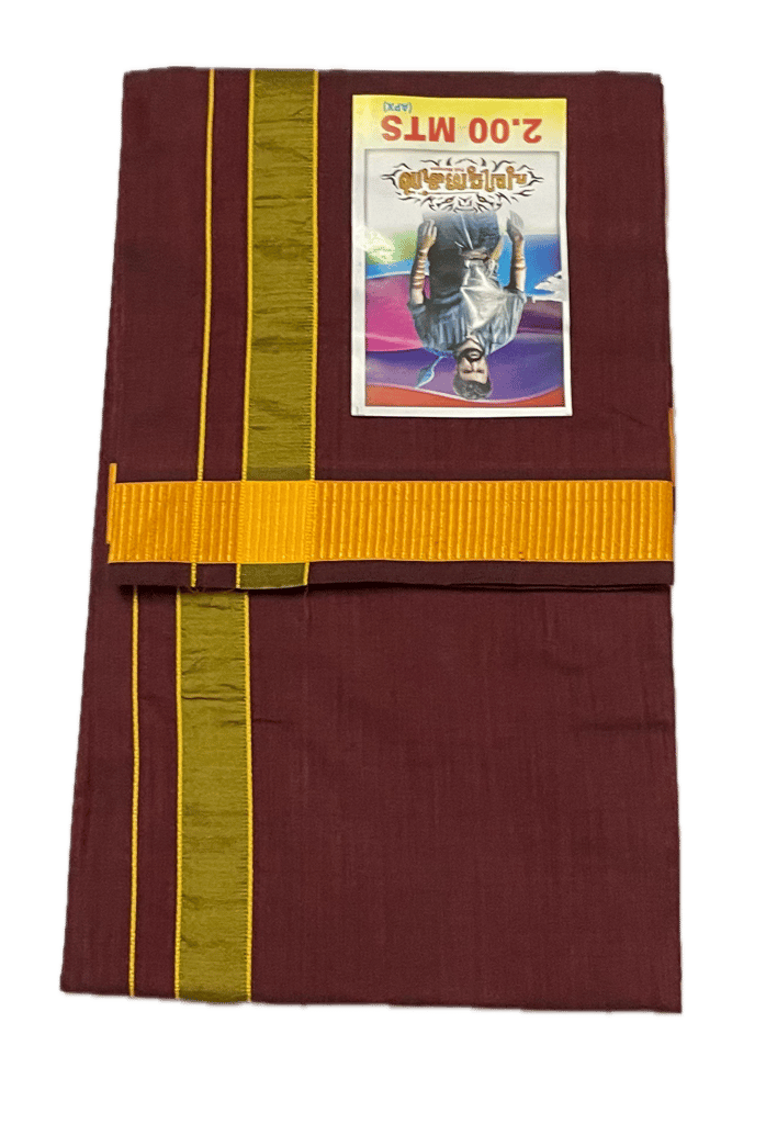 Colour Dhothies with Rich Silk Border - Cool Cotton 2mtrs - Dhoti - Mundu