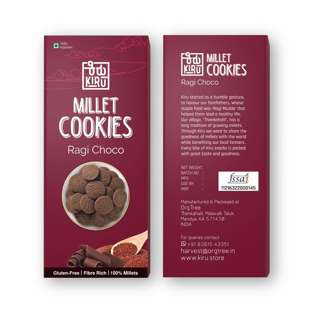 Kiru Ragi Choco Millet Cookies | Pack of 5