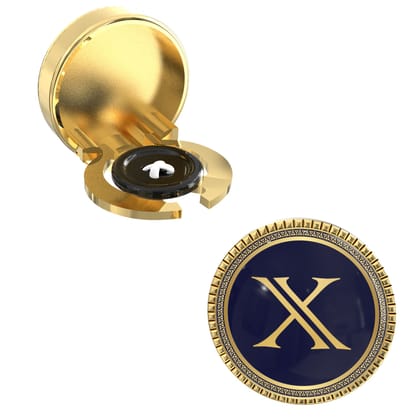 The Smart Buttons - Gold Colour Plated Shirt Button Cover Cufflinks for Men - Personalized Initials - X