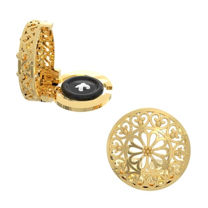 The Smart Buttons - Gold Colour Plated Shirt Button Cover Cufflinks for Men - Mandala Jali Style