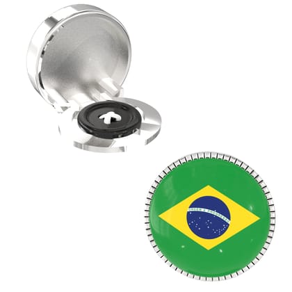 The Smart Buttons -  Shirt Button Cover Cufflinks for Men - Brazil Flag Style