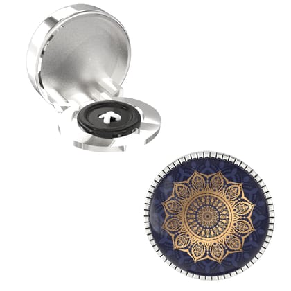 The Smart Buttons -  Shirt Button Cover Cufflinks for Men - Golden Mandala Style