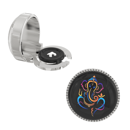 The Smart Buttons - Shirt Button Cover Cufflinks for Men - Divine Remover of Obstacles: Ganesha Elegance