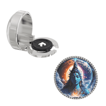 The Smart Buttons - Shirt Button Cover Cufflinks for Men - Trident Tranquility: Shiva