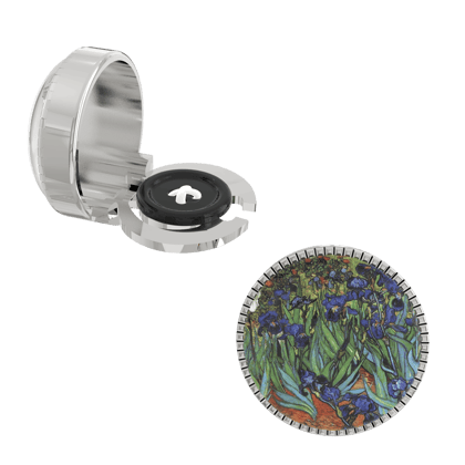The Smart Buttons - Shirt Button Cover Cufflinks for Men - Irises Inspired by Vincent van Gogh