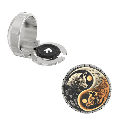 The Smart Buttons - Shirt Button Cover Cufflinks for Men - Wolf Ying-Yang