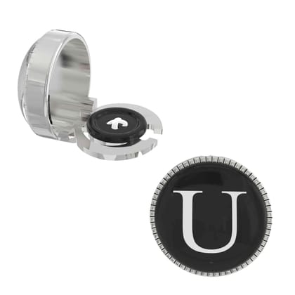 The Smart Buttons -  Shirt Button Cover Cufflinks for Men - Personalized Initials - U