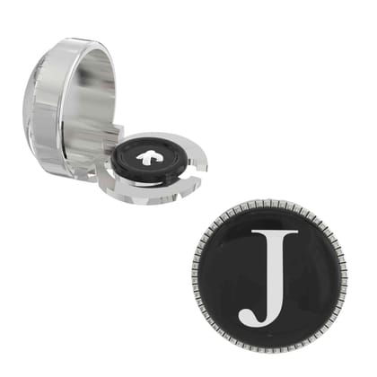 The Smart Buttons -  Shirt Button Cover Cufflinks for Men - Personalized Initials - J