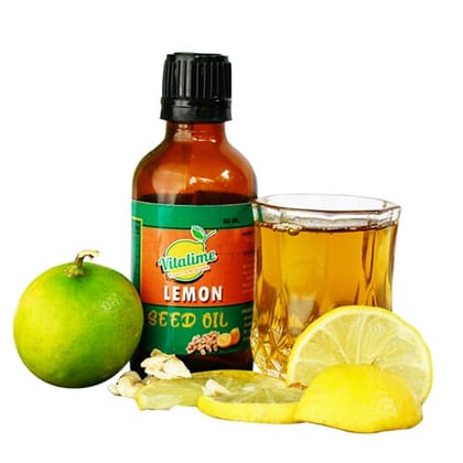 Vitalime 100% Pure Lemon Seed Oil | Naturally Brightens Skin| Helps Reduce Dandruff |Suitable For All Skin & Hair Types, 50ml (Buy 1 Get 1 Free)