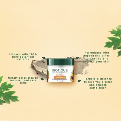 Biotique Bio Papaya Revitalizing Tan Removal Scrub (75g)