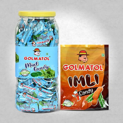 Golmatol Mint and Imli Candy Combo - 945g (170/100 Pieces)