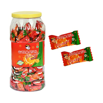 Golmatol Orange Candy Jar 170 pieces total Weight 595g Respectively