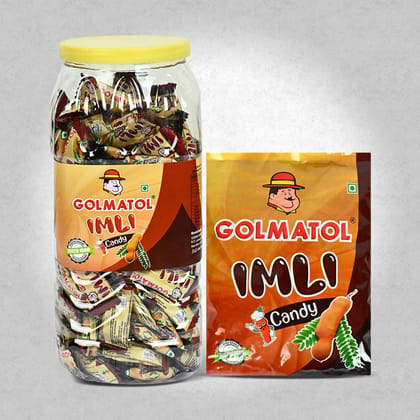Golmatol Imli Jar and Imli Packet Candy Combo containing 170/100 Pieces Respectively