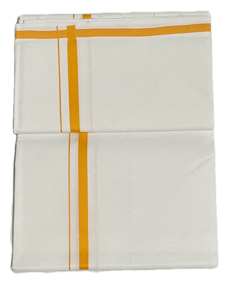 Pure White Cotton Classic border Dhothi - Mundu - Sarathi Vesti