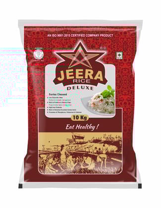 STEAM JEERA RICE (10KG), JEERA DELUXE +F(FORTIFIED WITH 9 ADDED VITAMINS & MINERALS)