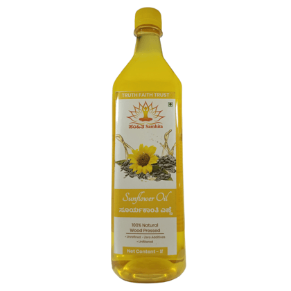 Pure Sunflower OIL 100% Natural OIL WOOD PRESSED COLD PRESSED UNFILTERED - Kitchen's Heart-Healthy Essential