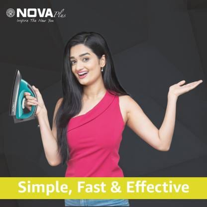 Nova Plus Amaze NI 10 1100 W Dry Iron  (Grey & Turquoise)