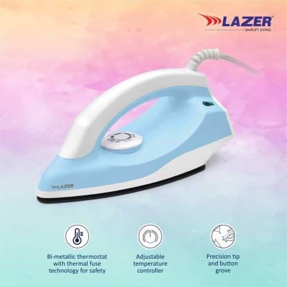 Lazer Glide Dual Indicator 1000 W Dry Iron  (Sky Blue, White)
