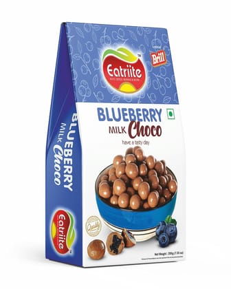 Eatriite Blueberry Milk Chocolate (Milk-Chocolate Coated Blueberries) Bites, 200 gm