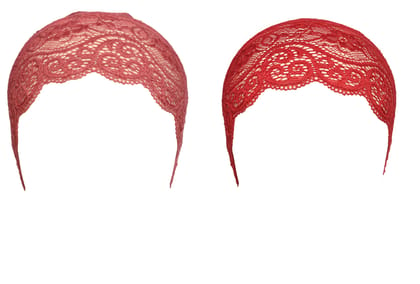 Girls and Womens Hijab Cap Hijab Headband, Under Hijab Scarf Light Maroon and Dark Red Naqab Head Scarf (2 pcs)