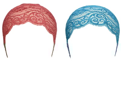 Girls and Womens Hijab Cap Hijab Headband, Under Hijab Scarf Light Maroon and Light Blue Naqab Head Scarf (2 pcs)