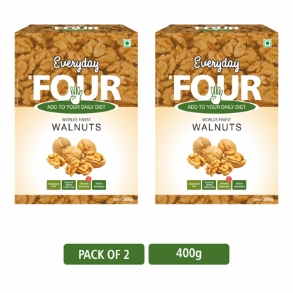 Everyday Four Chilean Walnuts Akhrot 400g |The Brain Food | 200g*2