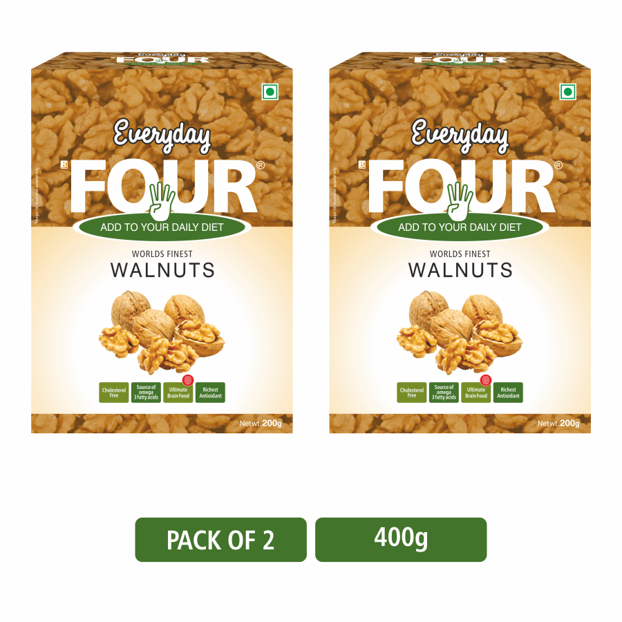 Everyday Four Chilean Walnuts Akhrot 400g |The Brain Food | 200g*2