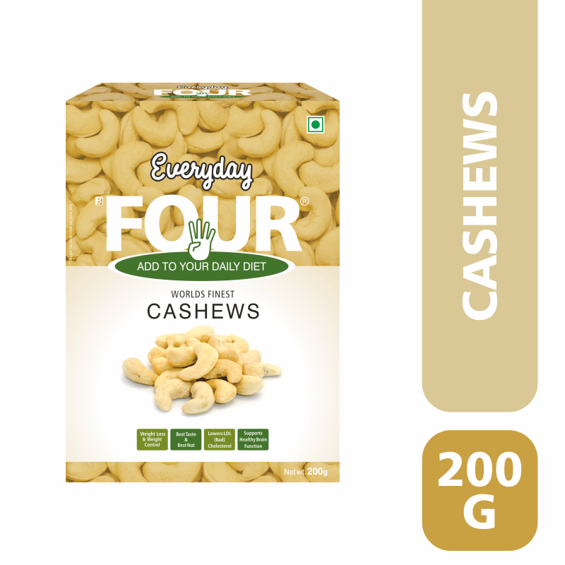 Everyday Four Goan Cashew Nuts Kaju 200g | Unsalted