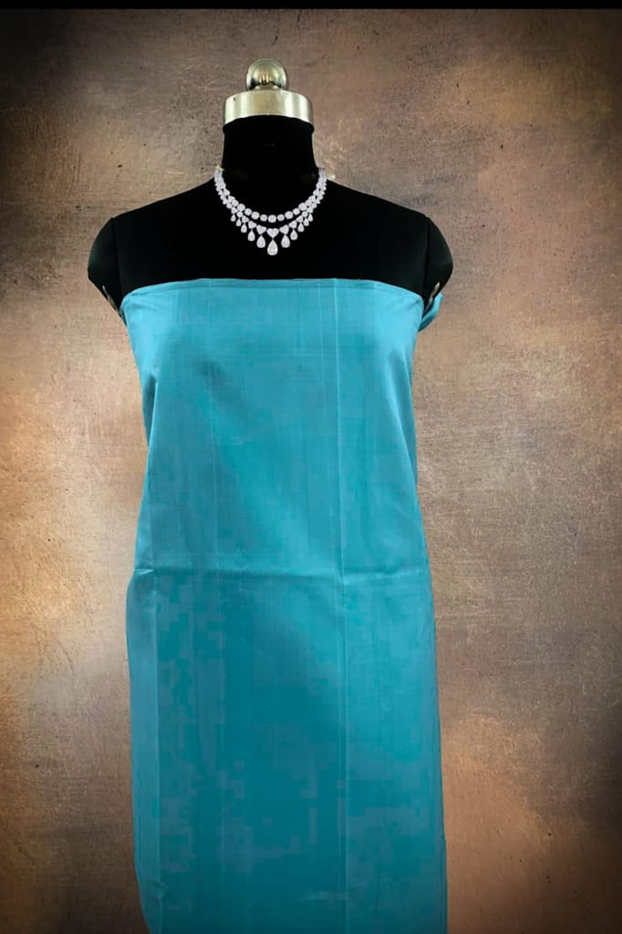 NVHSFSB16 -Sky Blue Handloom Silk Fabric 2 Meters - Unstitched Fabrics | Buy online on ZillyBuy