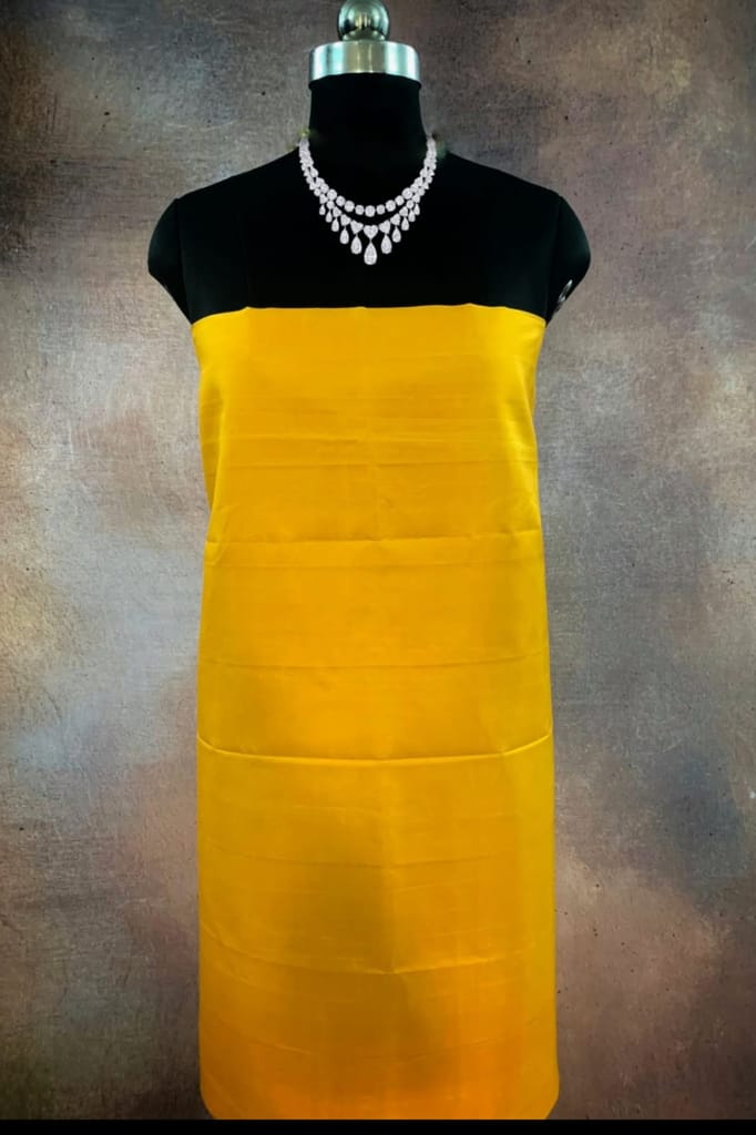 Navasaarigai Handloom Raw Silk Fabric for Women Unsittched Kurtis/Salwar Shawl Material - Light Yellow (3 Meters) - Unstitched Fabrics | Buy online on ZillyBuy