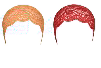 Girls and Womens Hijab Cap Hijab Headband, Under Hijab Scarf Orange and Dark Red Naqab Head Scarf (2 pcs)