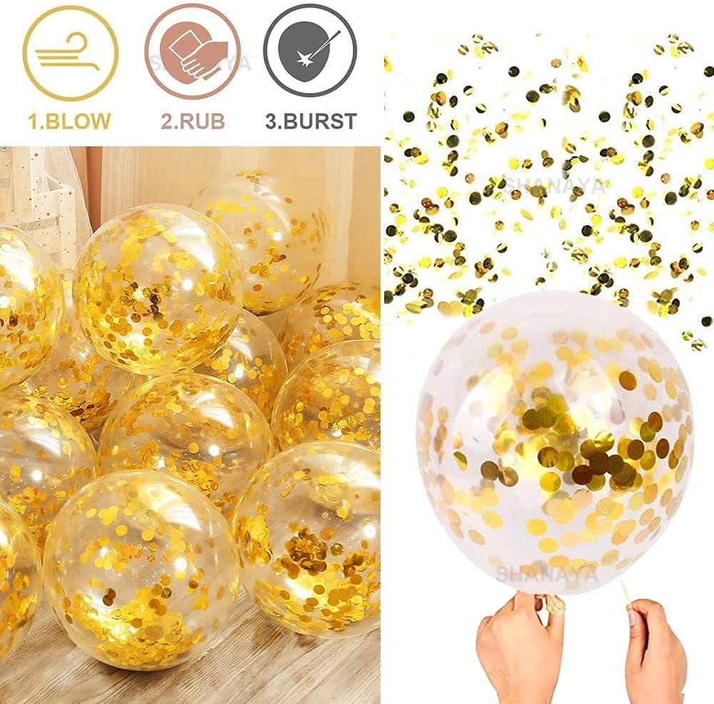 SHANAYA Party Decoration Kit - 14Pcs Set For Boys Girls Husband Wife Special Decoration Items Combo - Crown Foil Balloons Confetti Baloons Party Supplies