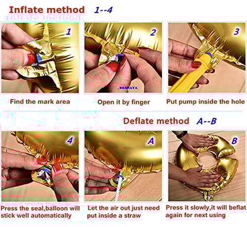 SHANAYA Baby Shower Foil Balloons Set Of 10 Letters For Baby Shower Decoration Party With Gluedot (Gold)