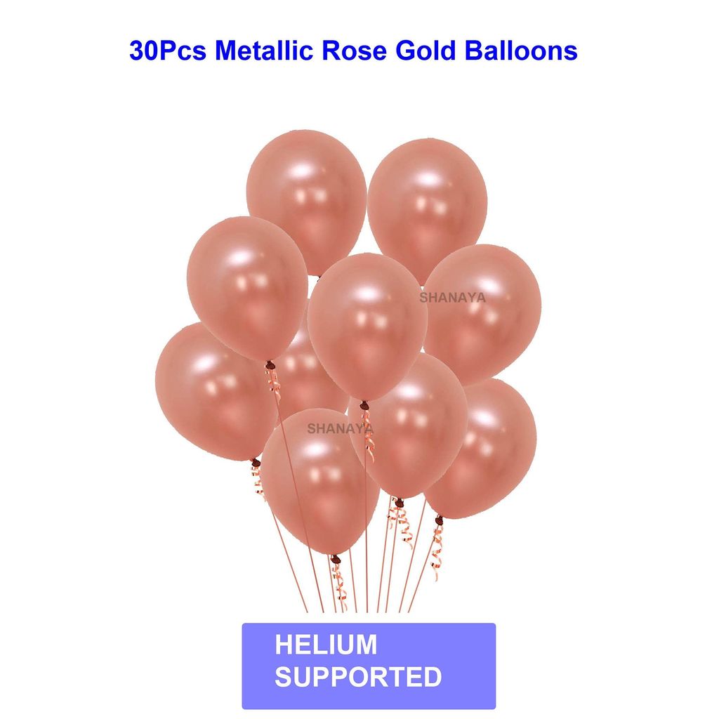 SHANAYA Birthday Decorations Items For Girls Boys Husband Wife Combo Set Kit -48Pcs Set Happy Birthday Rose Gold Foil Balloons Metallic Rose Gold Baloons Glass Bottle Star Foil Party Supplies