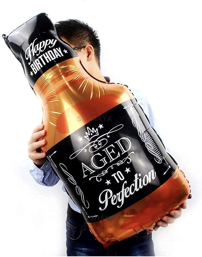 SHANAYA Birthday Decoration Items| Birthday Decoration For Girls Boys Husband Wife| Birthday Decoration Set Kit| 50Pcs Includes Happy Birthday Gold Foil Balloons Crown Cheers Bottle Star Foil Balloons