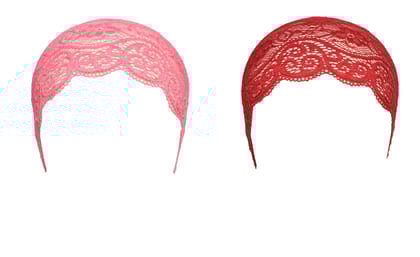Girls and Womens Hijab Cap Hijab Headband, Under Hijab Scarf Pink and Dark Red Naqab Head Scarf (2 pcs)