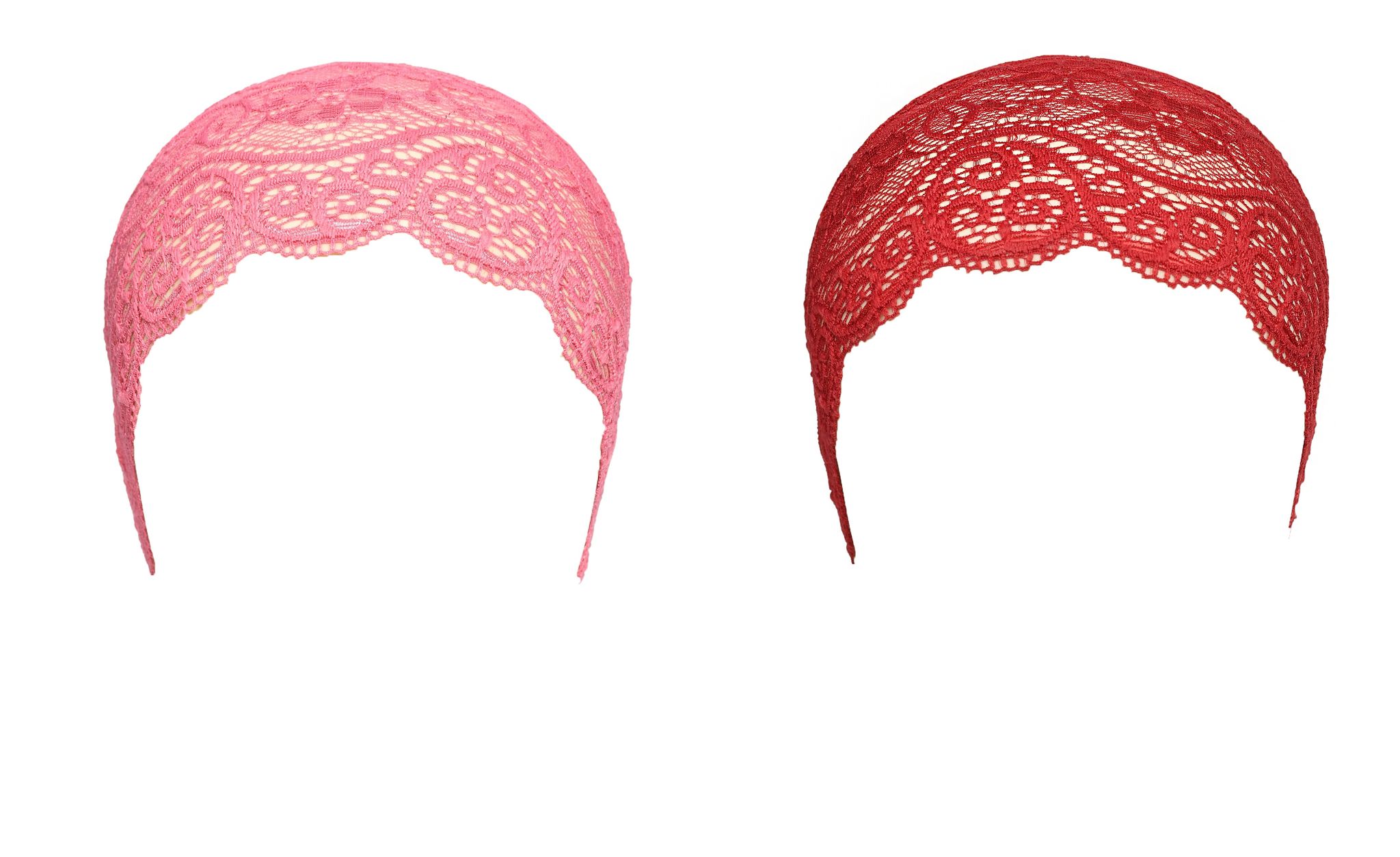 Girls and Womens Hijab Cap Hijab Headband, Under Hijab Scarf Pink and Dark Red Naqab Head Scarf (2 pcs)
