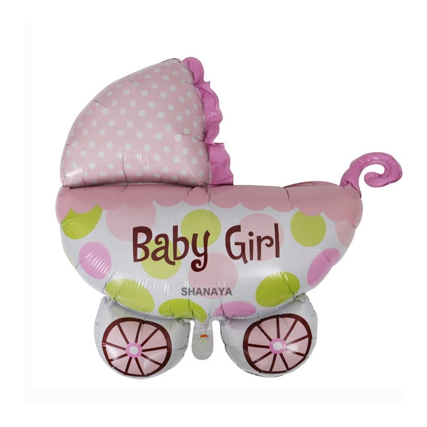 SHANAYA 2Pcs BABY GIRL PRAM Balloons For Party Birthday Wedding Baby Shower Engagement Indoor Outdoor Occasions Party Decoration Supplies