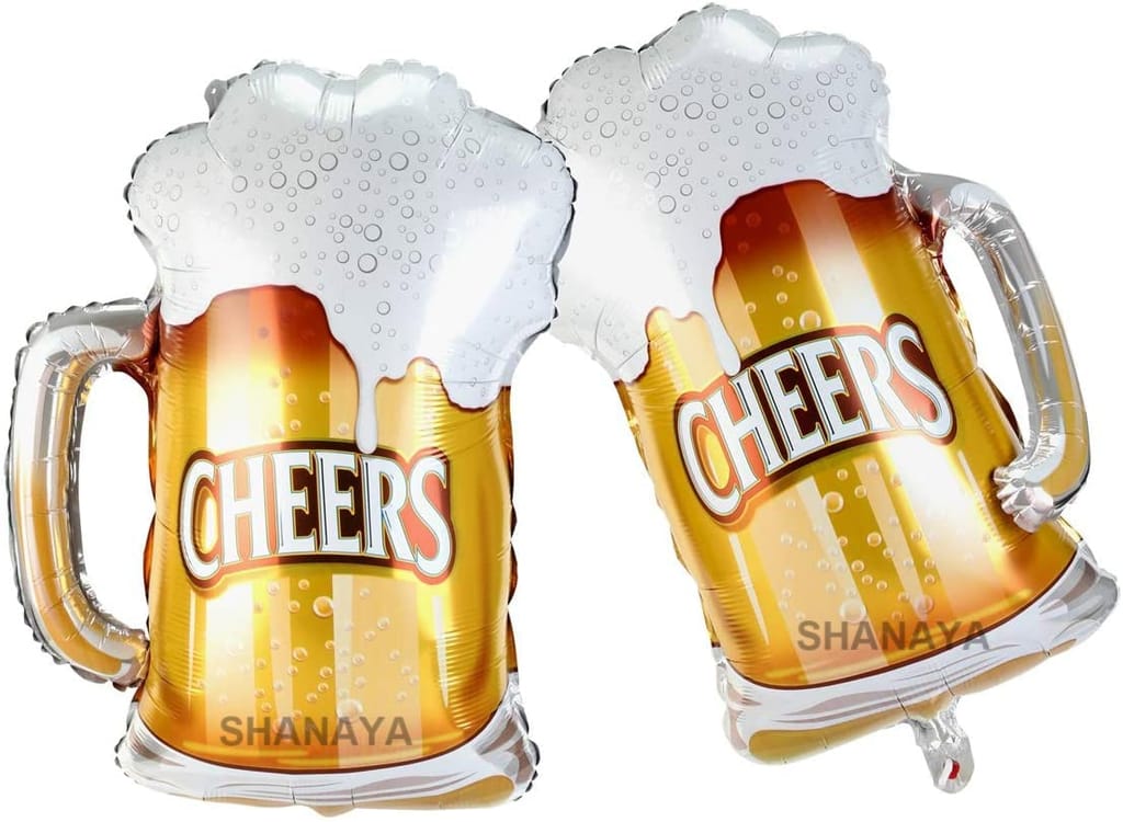 SHANAYA 2Pcs Mug Balloons For Party Birthday Wedding Baby Shower Engagement Indoor Outdoor Occasions Party Decoration Supplies 23Inchs