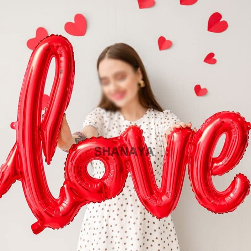 SHANAYA 2Pcs LOVE Balloons For Party Birthday Wedding Baby Shower Engagement Indoor Outdoor Occasions Party Decoration Supplies 10Inchs