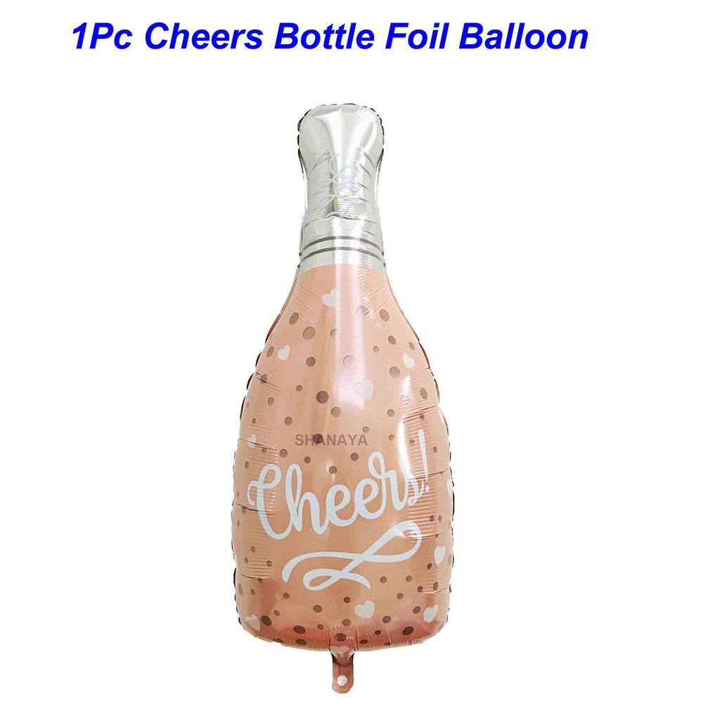 SHANAYA Cheers Foil Balloons For Decoration |Foil Balloons For Party Decoration For Girls Boys Husband Wife - 5Pcs Cheers Printed Foil Balloons
