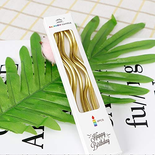 SHANAYA Decorative Twisty Curvy Spiral Rainbow Birthday Candles Set Kit for Cake Cup Cake Decoration Items for Birthday Wedding Anniversary Mothers Day for Boys Girls Adults (Pack of 2=12 Candles)