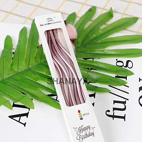 SHANAYA Decorative Twisty Curvy Spiral Rainbow Birthday Candles Set Kit for Cake Cup Cake Decoration Items for Birthday Wedding Anniversary Mothers Day for Boys Girls Adults (Pack of 2=12 Candles)