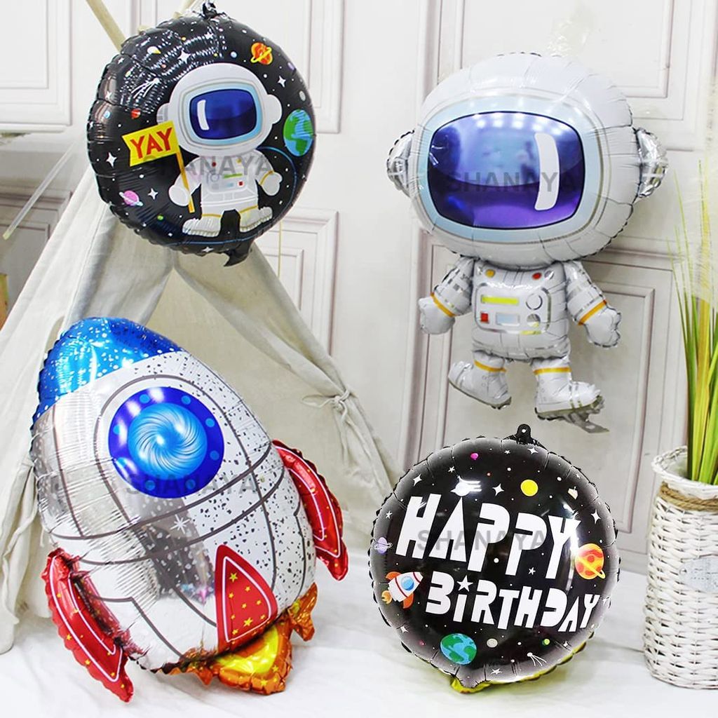 SHANAYA Foil Balloons For Girls Boys For Birthday Parties Decoration Space Theme - 5 Pieces
